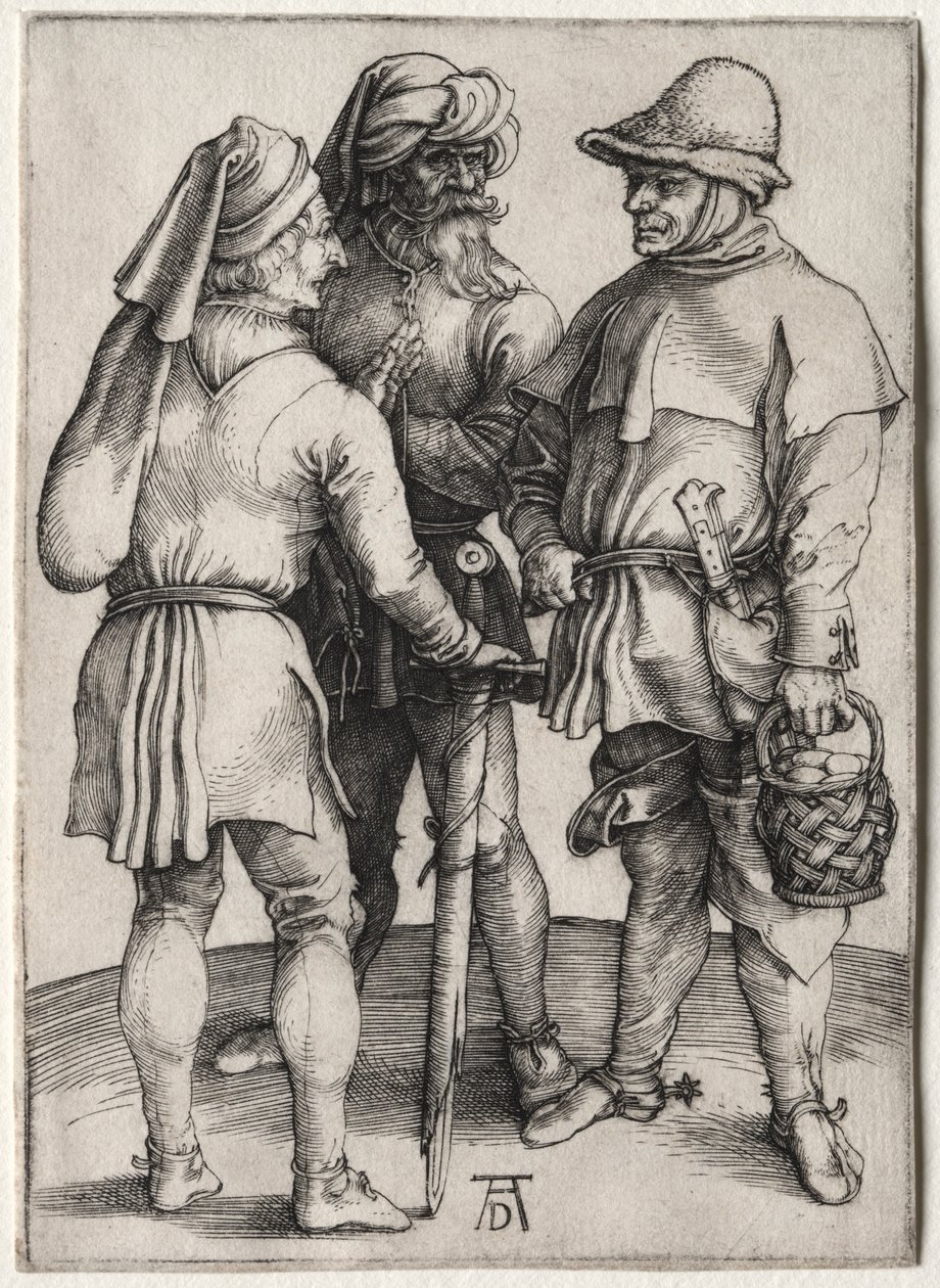 Három paraszt társalgásban alkotó: Albrecht Dürer