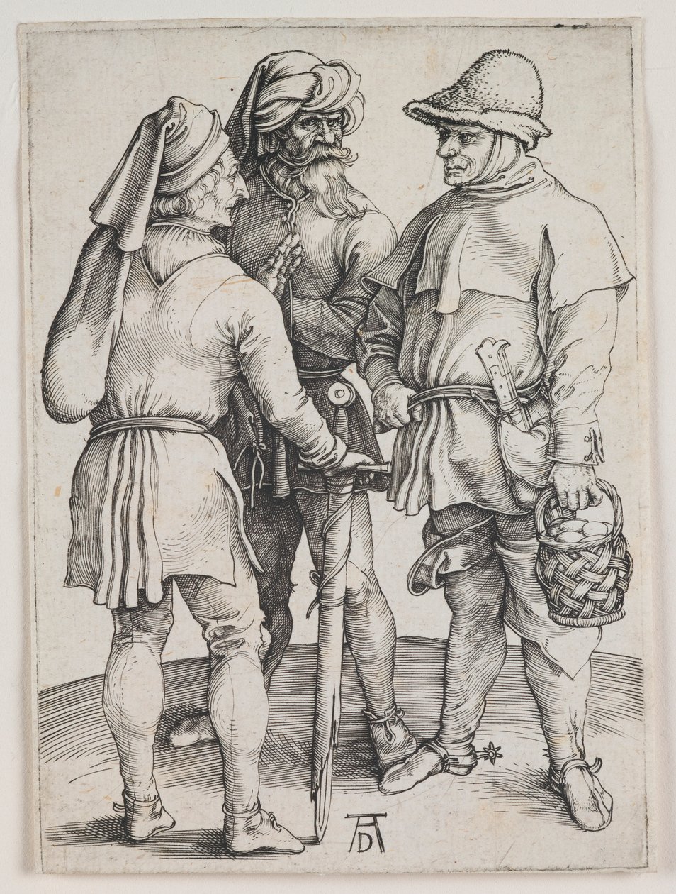 Három paraszt társalgásban alkotó: Albrecht Dürer