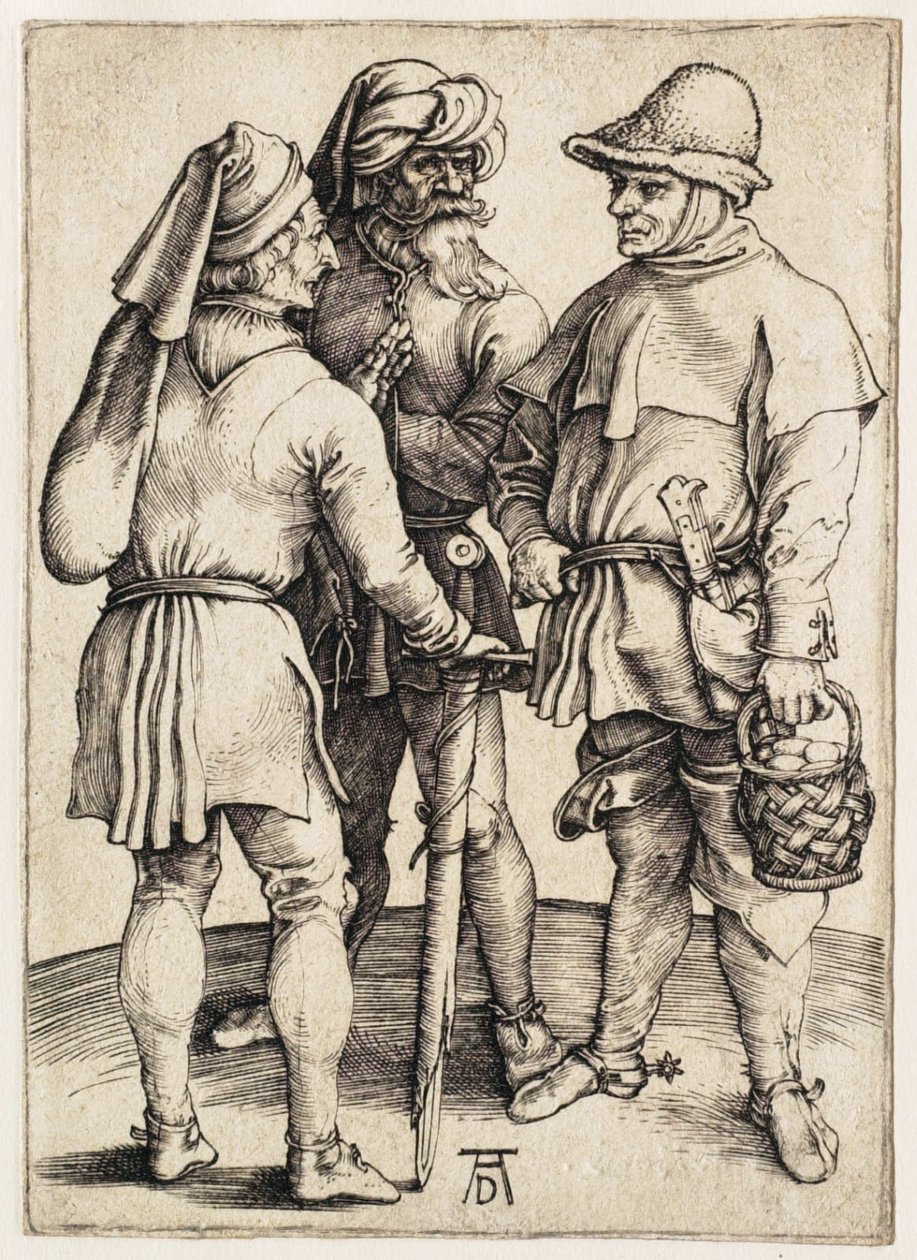 Három paraszt beszélgetés közben alkotó: Albrecht Dürer