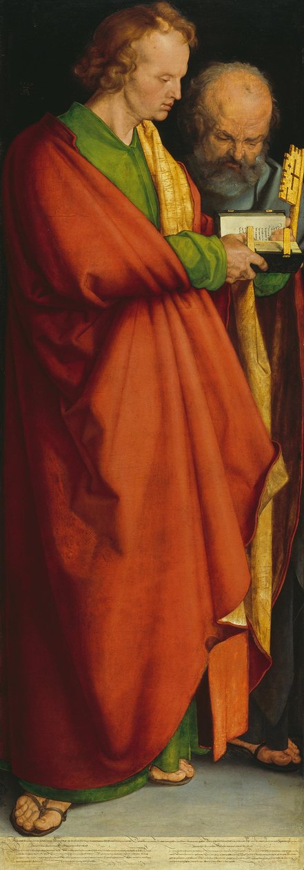 Vier Apostel: Heilige Johannes Ev. und Petrus alkotó: Albrecht Dürer