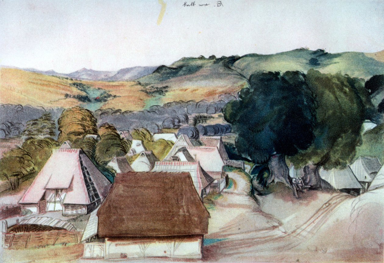 Kachreuth kilátása, Nürnberg közelében, 1511, 1936 alkotó: Albrecht Dürer
