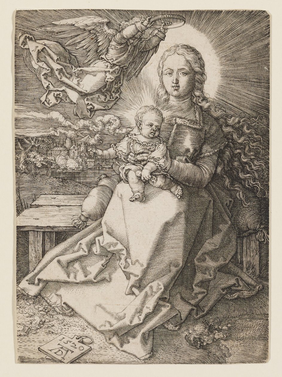 Egy angyal által megkoronázott Szűzanya alkotó: Albrecht Dürer