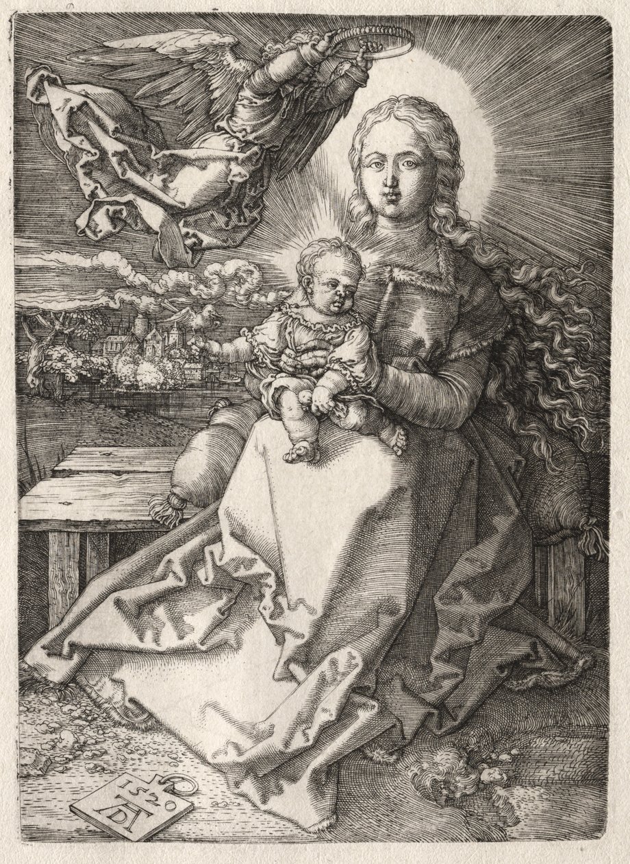 Angyal által koronázott szűz alkotó: Albrecht Dürer
