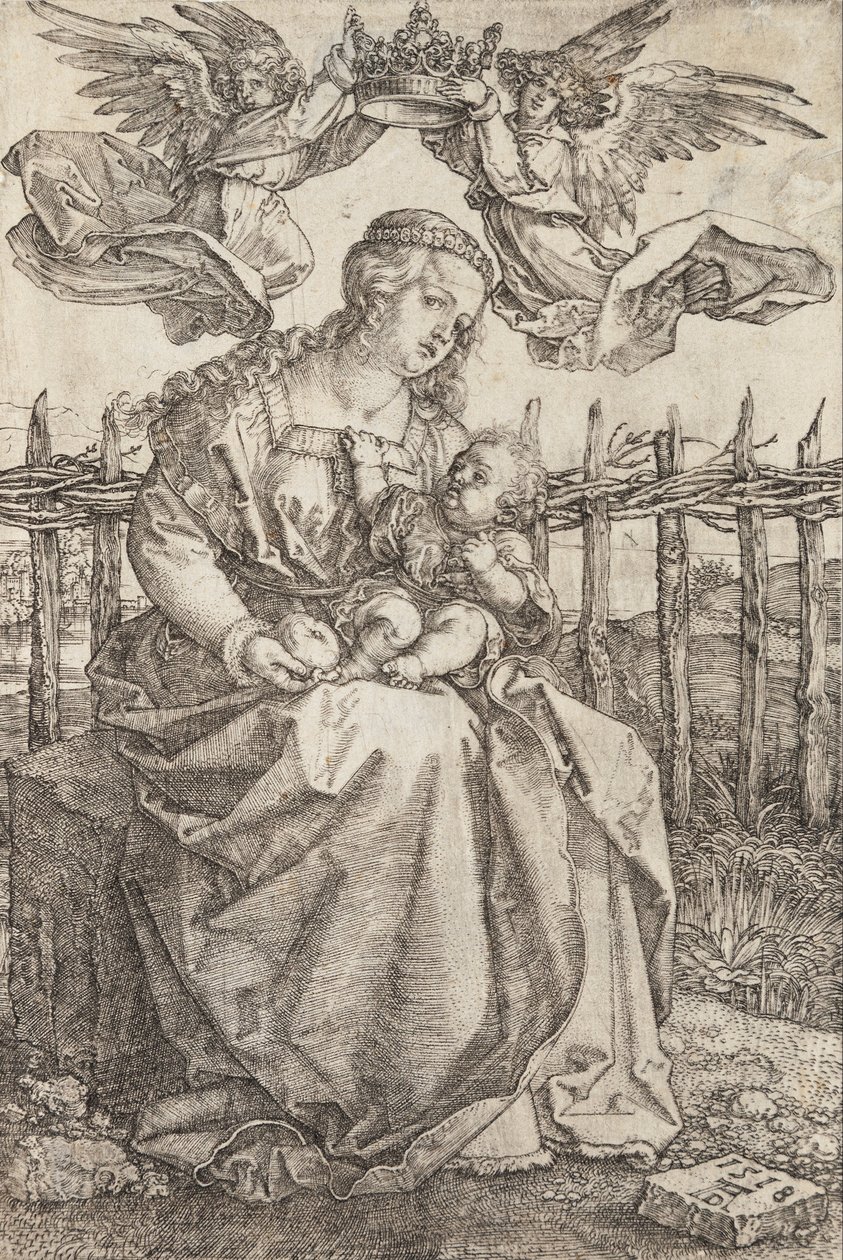 Szűz Máriát két angyal koronázta meg alkotó: Albrecht Dürer