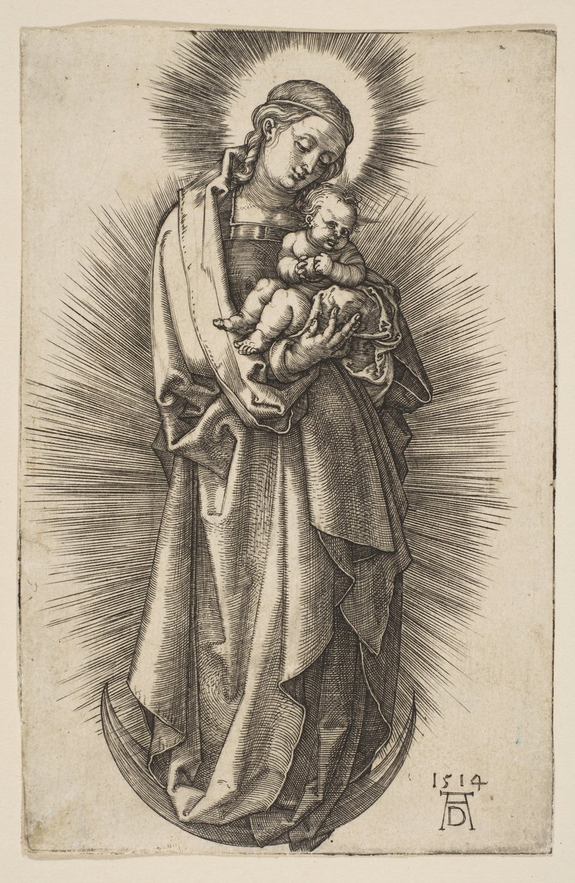 Szűz és gyermek a félholdon diadémmel, 1514. alkotó: Albrecht Dürer
