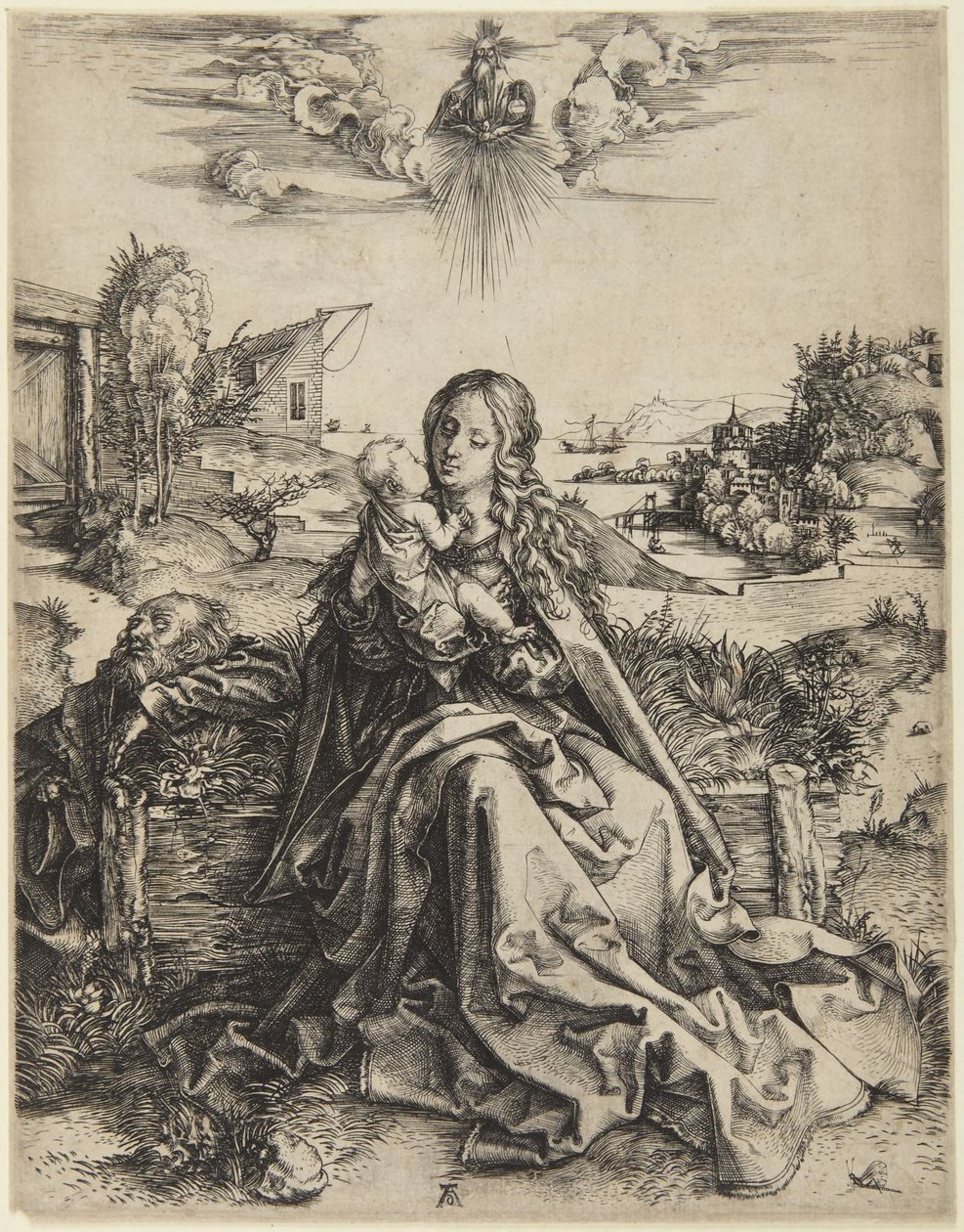 Szűz Mária a gyermekkel és egy szitakötővel alkotó: Albrecht Dürer