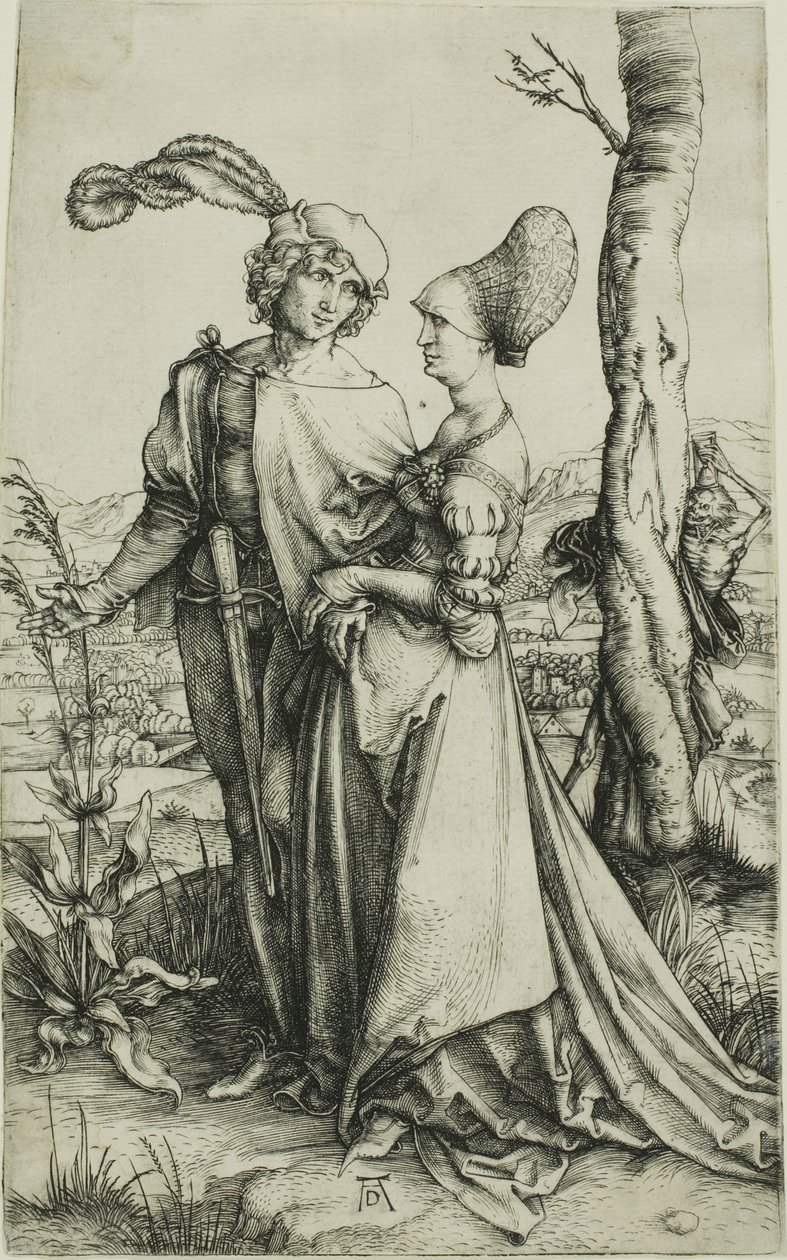 Fiatal házaspárt a halál fenyeget (The Promenade) alkotó: Albrecht Dürer