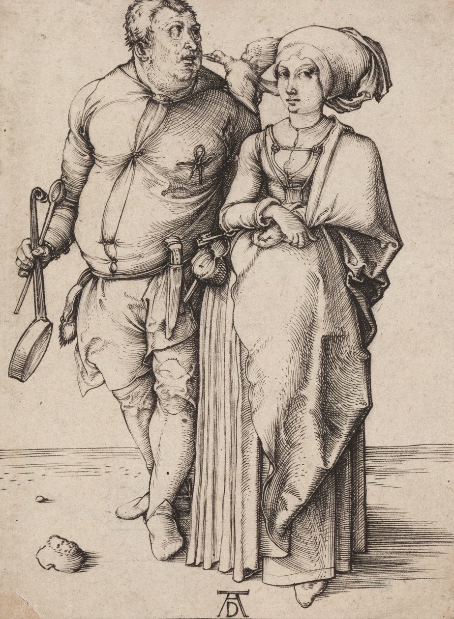 Egy szakács és felesége, 1496 körül (metszet) alkotó: Albrecht Dürer