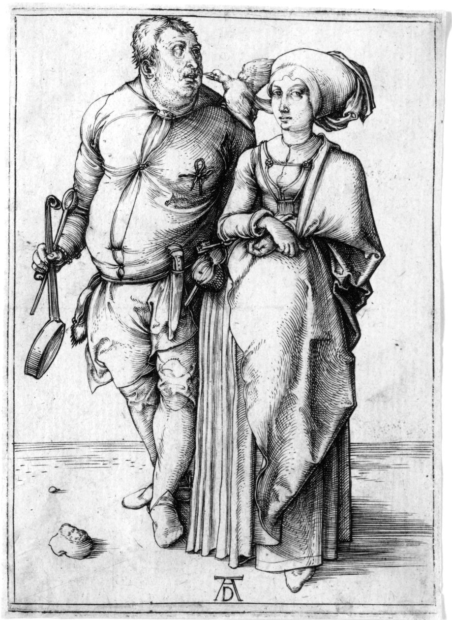 Egy szakács és felesége, 1496 körül (metszet) alkotó: Albrecht Dürer