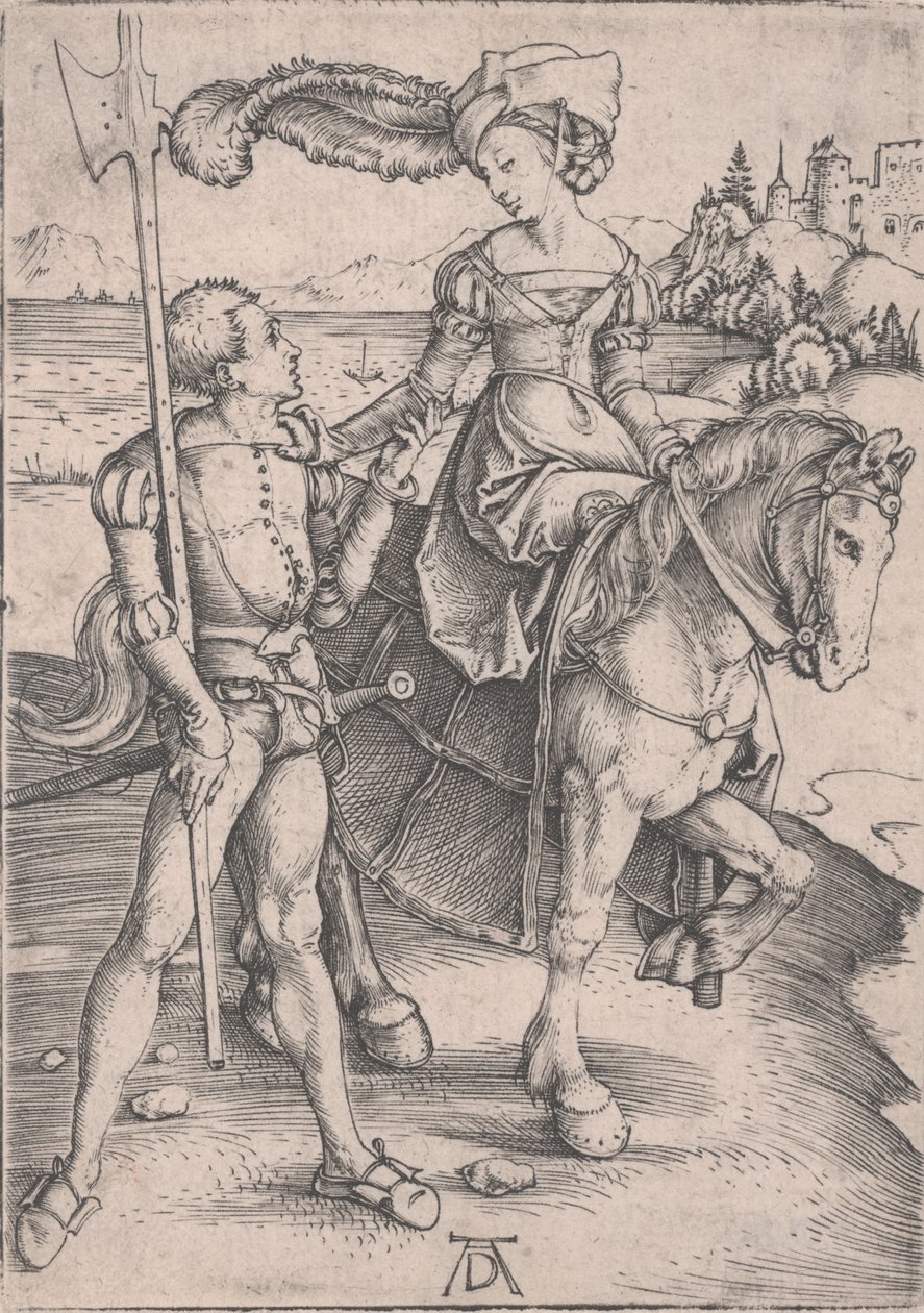 Egy Hölgy lóháton és egy Lansquenet alkotó: Albrecht Dürer