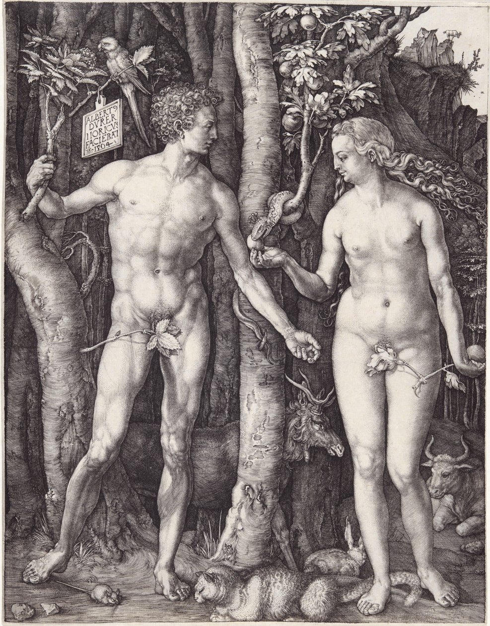 Ádám és Éva, kocsma. 1504 (metszet) alkotó: Albrecht Dürer