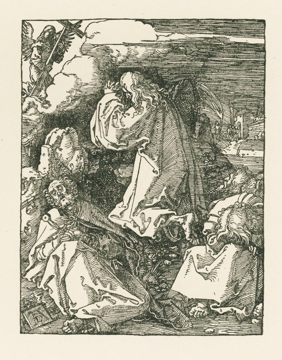 Agónia a kertben - Krisztus az Olajfák hegyén, 1510 körül (fametszet) alkotó: Albrecht Dürer or Duerer