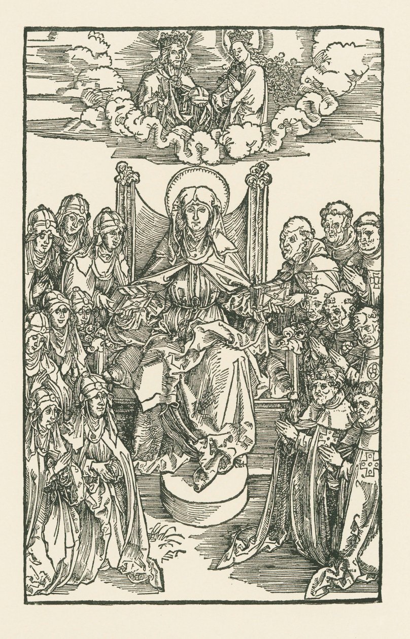 Birgitta apácákkal és szerzetesekkel körülvéve alkotó: Albrecht Dürer or Duerer