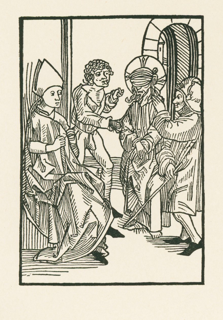 Krisztus Kajafás előtt alkotó: Albrecht Dürer or Duerer