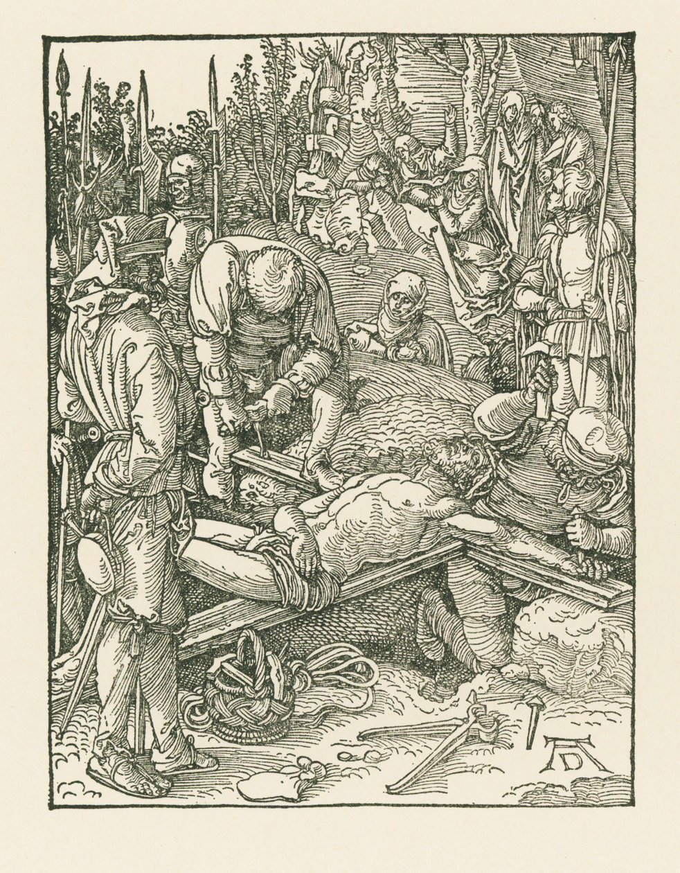 Krisztust a keresztre szegezik, 1509 körül (fametszet) alkotó: Albrecht Dürer or Duerer