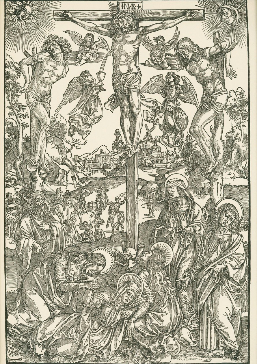 Keresztrefeszítés (A nagy kálvária), 1496-00 körül (fametszet) alkotó: Albrecht Dürer or Duerer