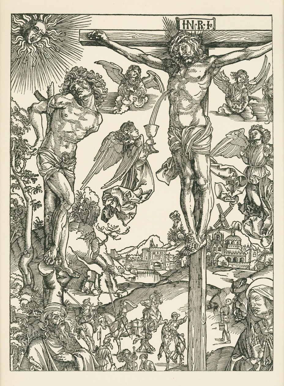 Keresztrefeszítés (A nagy kálvária), 1496-00 körül (fametszet) alkotó: Albrecht Dürer or Duerer