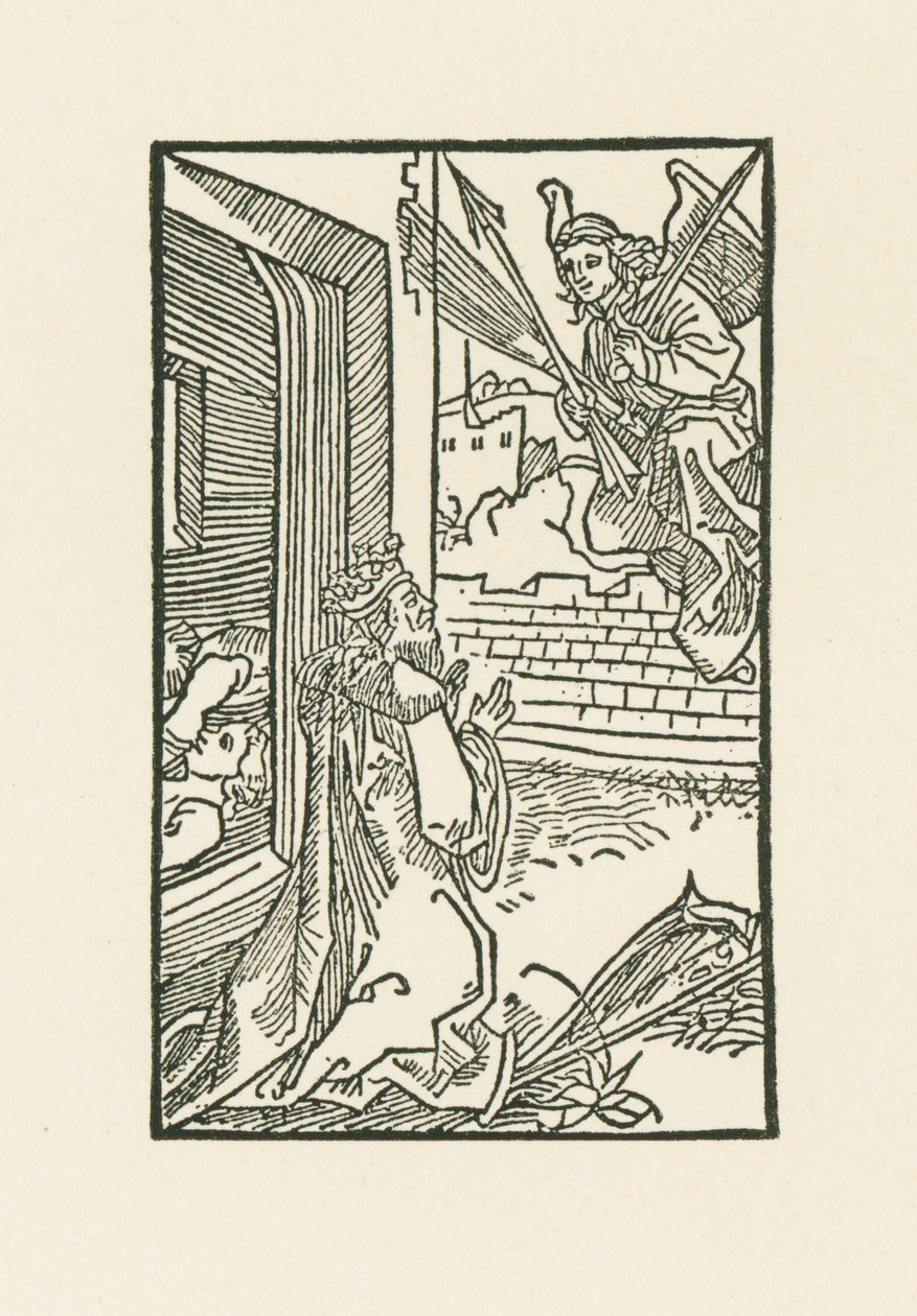 David imádkozik. Illusztráció a Diurnale s m chorum ecclesie Basilienhez. Nyomtatta Johann Bergmann, Bázel alkotó: Albrecht Dürer or Duerer