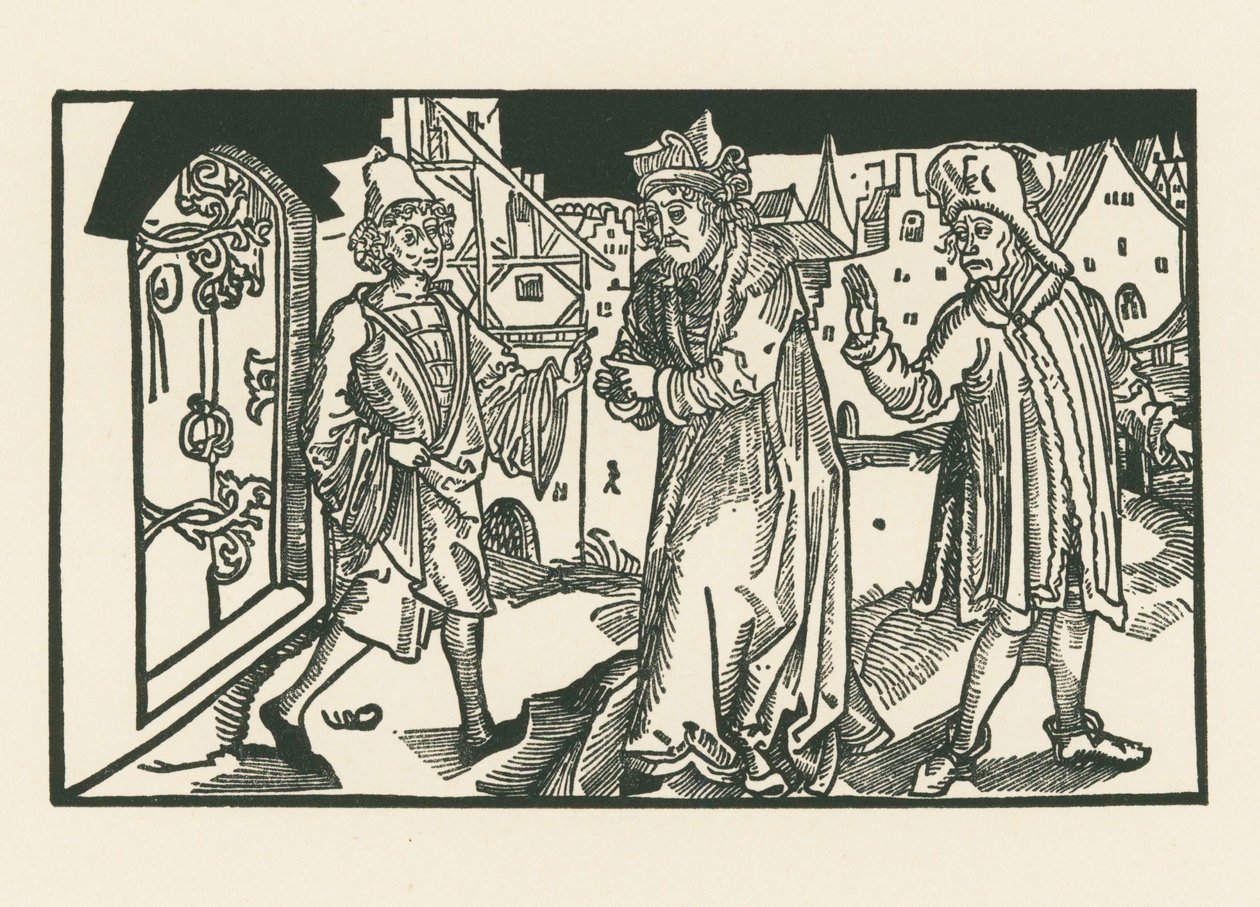 Davus, Simo és Chremes, 1492-93 körül (fametszet) alkotó: Albrecht Dürer or Duerer