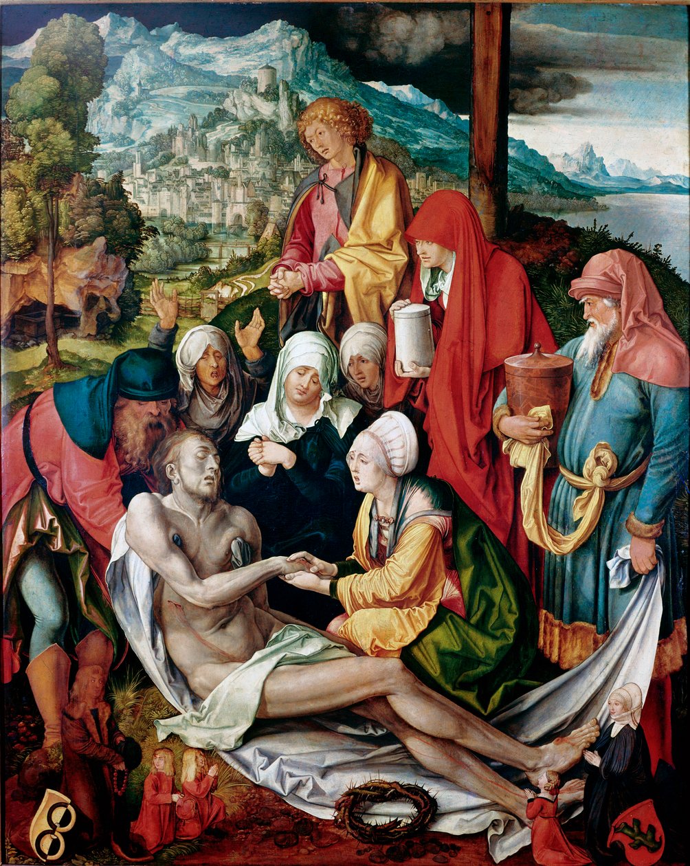 Albrecht Durer (1471-1528) depozíciós festménye 1500 kb. Homályos. 151x121 cm München, Alte Pinakothek alkotó: Albrecht Dürer