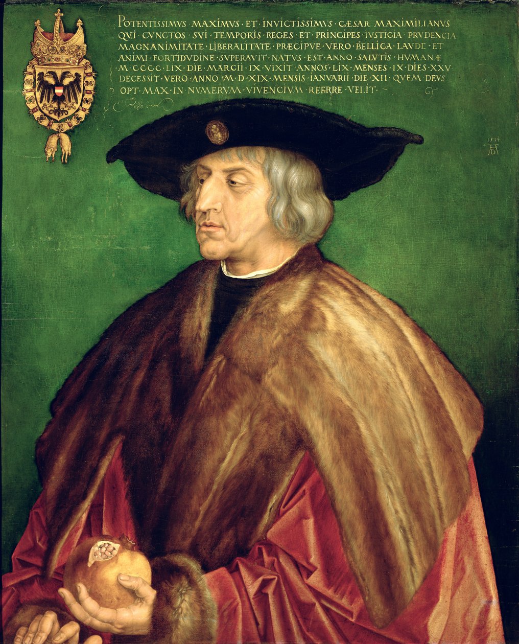 Maximilian I. császár (olaj a panelen) alkotó: Albrecht Dürer
