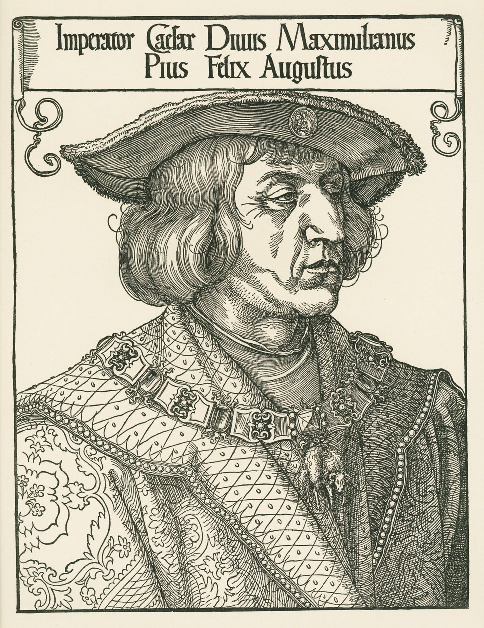 I. Maximilián császár, 1519 körül (fametszet) alkotó: Albrecht Dürer or Duerer