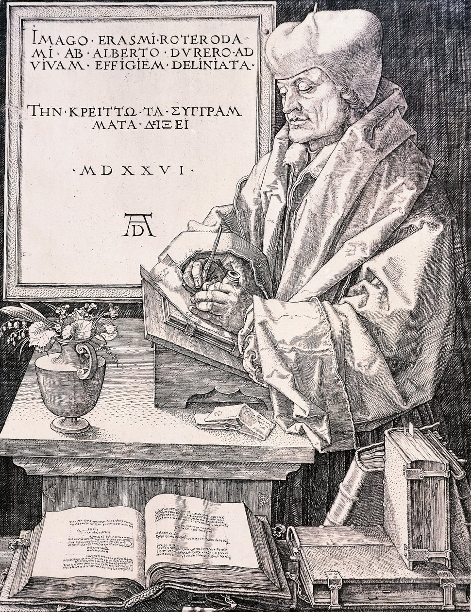 Rotterdami Erasmus (Rotterdam 1466-1469 - Bázel 1536), humanista és teológus alkotó: Albrecht Dürer