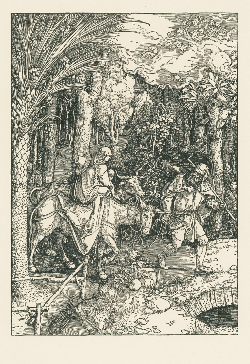 Menekülés Egyiptomba, 1504 körül (fametszet) alkotó: Albrecht Dürer or Duerer