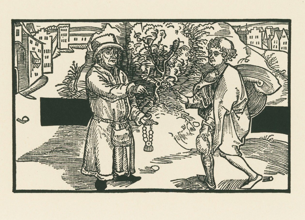 Laches és Parmeno, 1492-93 körül (fametszet) alkotó: Albrecht Dürer or Duerer