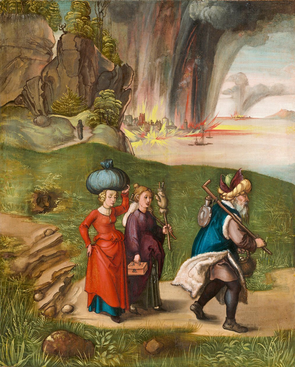 Lót és lányai, c. 1496-99 (olaj a panelen) alkotó: Albrecht Dürer