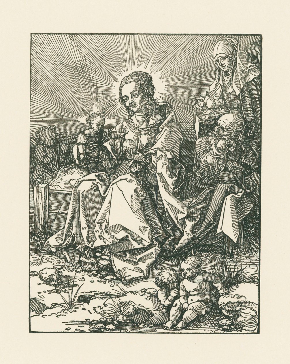 Madonna egy füves parton Szent Józseffel és Szent Annával alkotó: Albrecht Dürer or Duerer