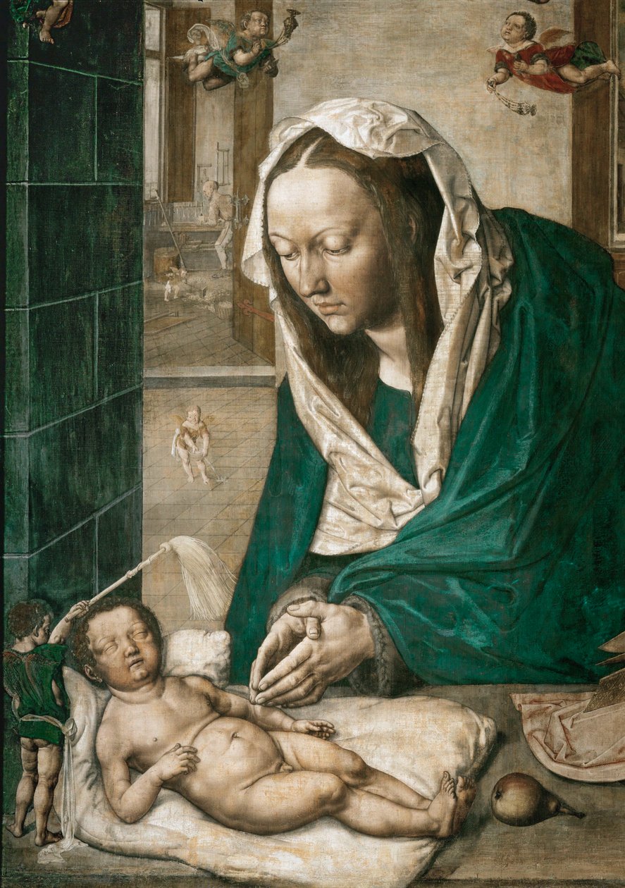 Madonna a gyermekkel, a drezdai oltár központi táblája, 1496 körül (tempera, vászon) alkotó: Albrecht Dürer or Duerer