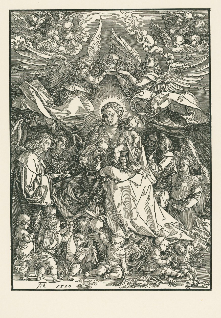 Szűz Mária két angyal által megkoronázva alkotó: Albrecht Dürer or Duerer