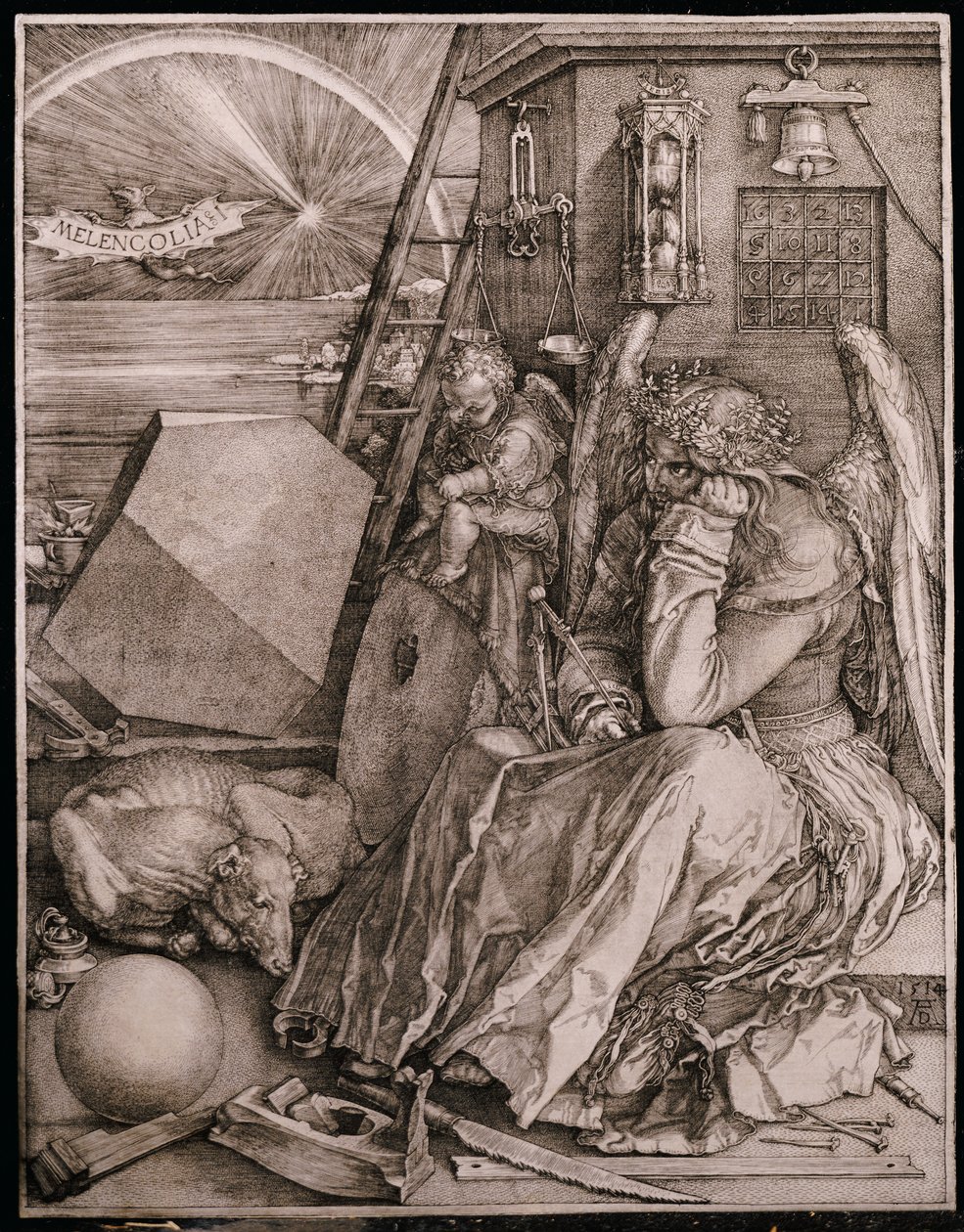 Melankólia, 1513 alkotó: Albrecht Dürer