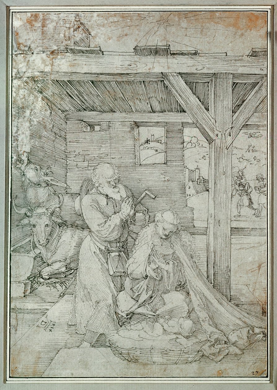 Születés (toll és tinta) alkotó: Albrecht Dürer or Duerer