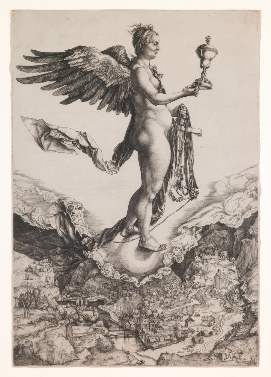 Nemesis, 1501-2 körül (metszet) alkotó: Albrecht Dürer or Duerer