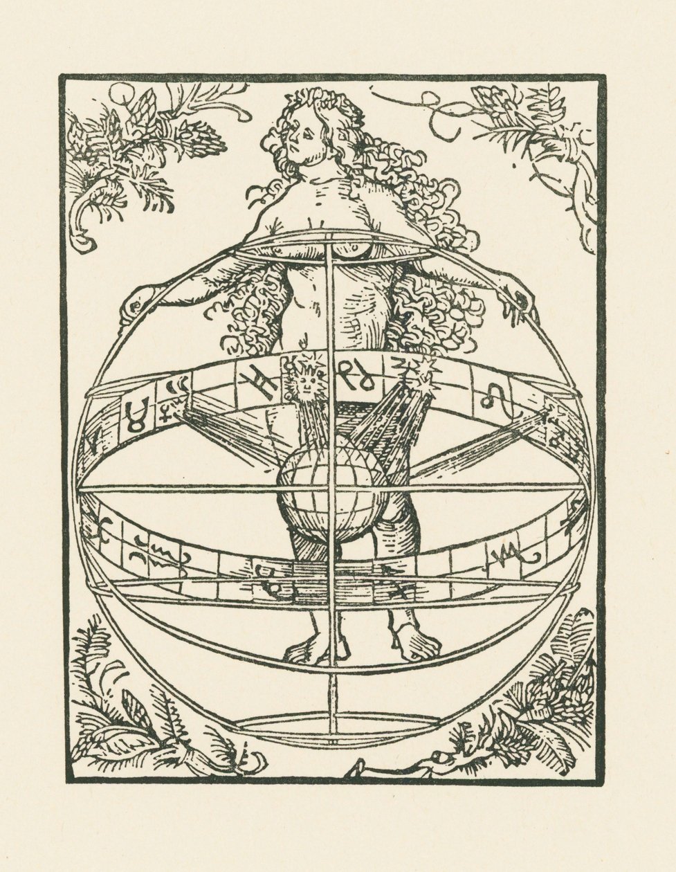 Akt nő a zodiákussal, 1502-03 körül (fametszet) alkotó: Albrecht Dürer or Duerer