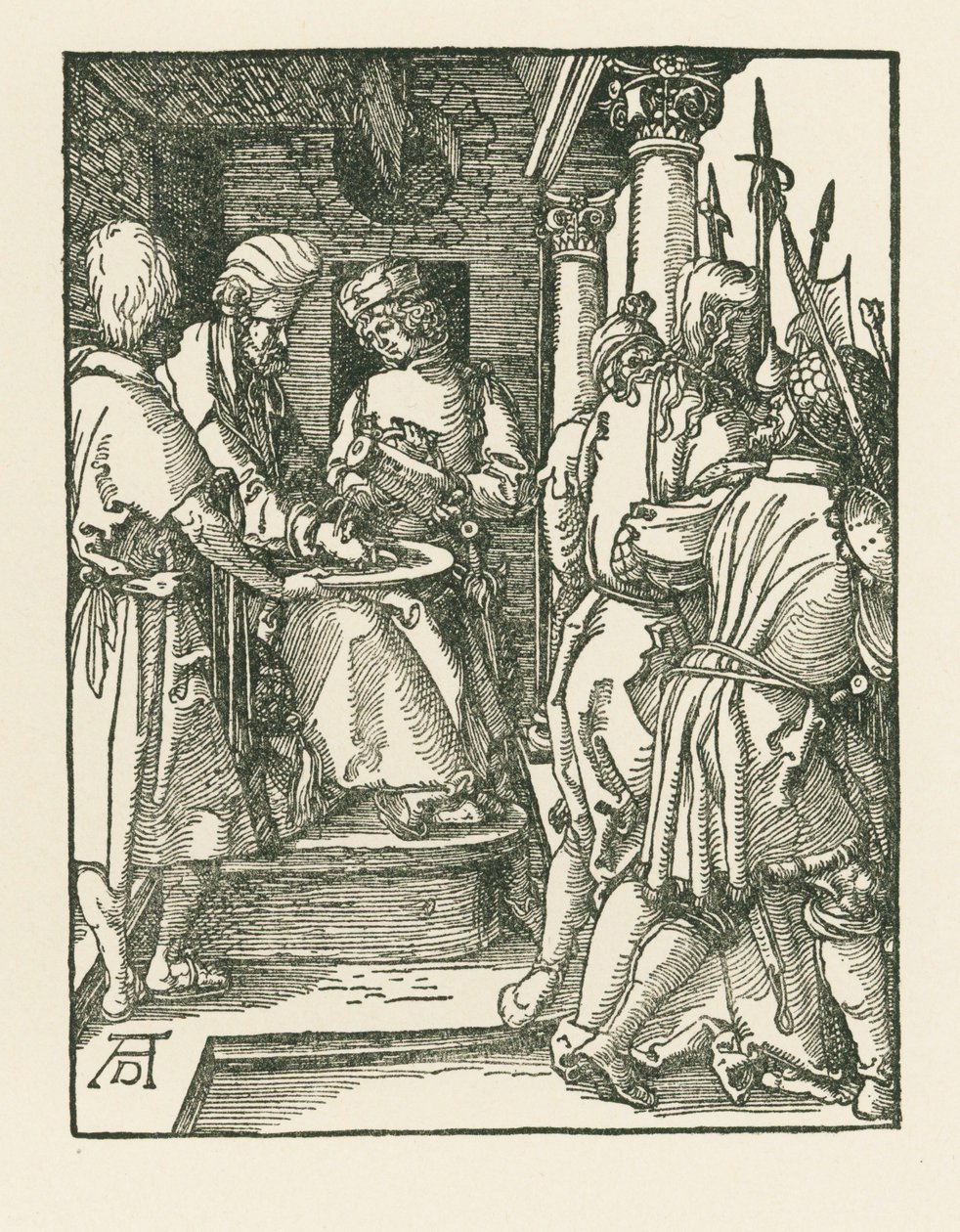 Pilátus kezet mos, 1509 körül (fametszet) alkotó: Albrecht Dürer or Duerer