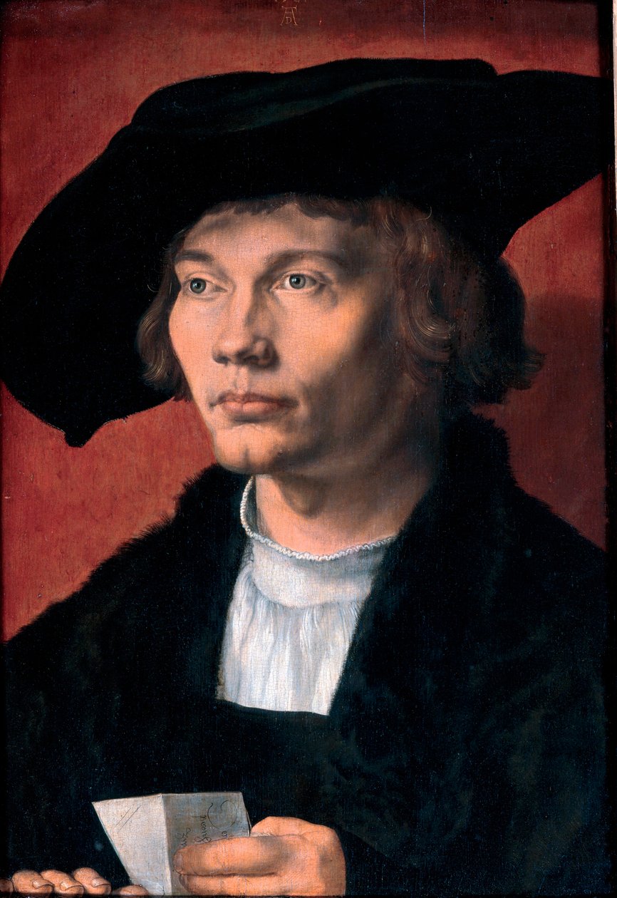 Bernhard von Reesen, műgyűjtő portréja ne en 1490 - Bernhard von Reesen portréja - Albrecht Durer festménye (1471-1528) Olaj, fa 1521 (45,5x31,5 cm) - Állami Művészeti Galéria, Drezda alkotó: Albrecht Dürer