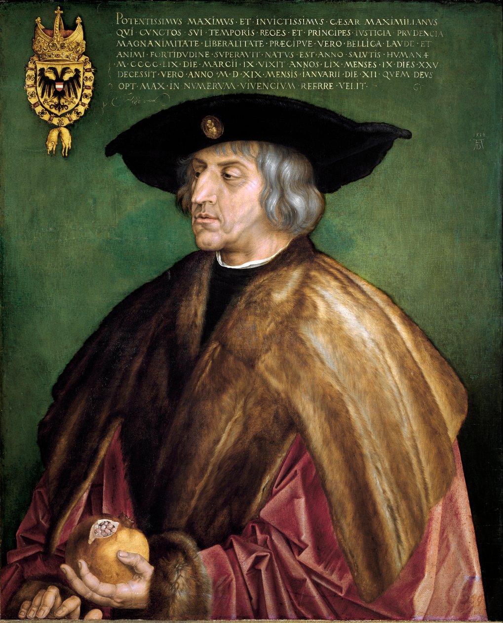 Habsburg I. Maximilian császár (1459-1519) portréja, Albrecht Durer (1471-1528) német római császár festménye alkotó: Albrecht Dürer