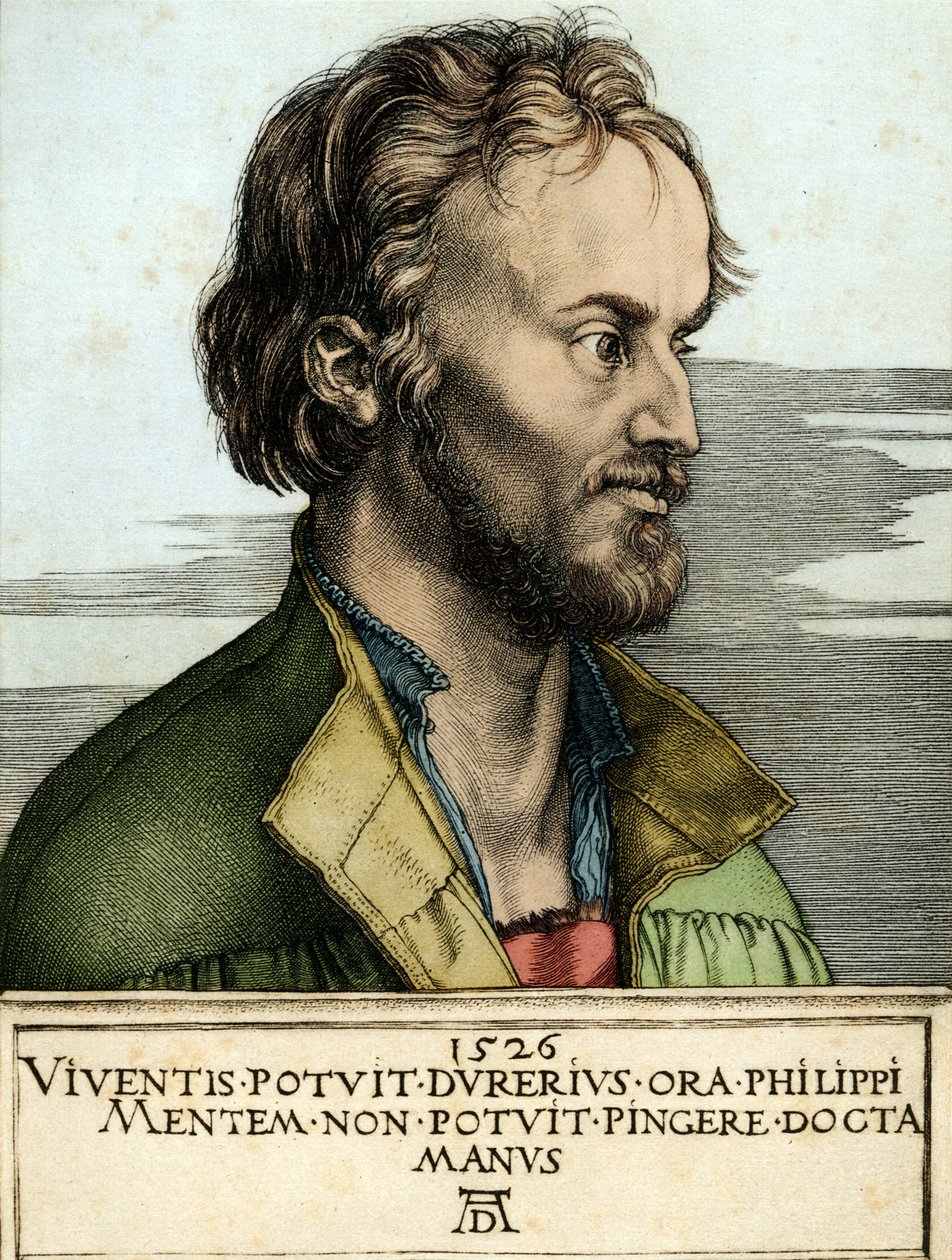 Filippo MELANTONE portréja (metszet) alkotó: Albrecht Dürer