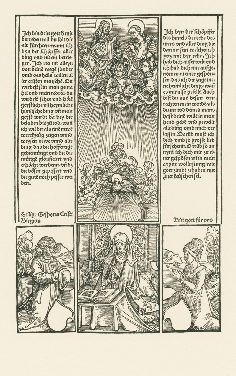 Szent Birgitta mint közbenjáró, egy házaspár imádkozik alkotó: Albrecht Dürer or Duerer