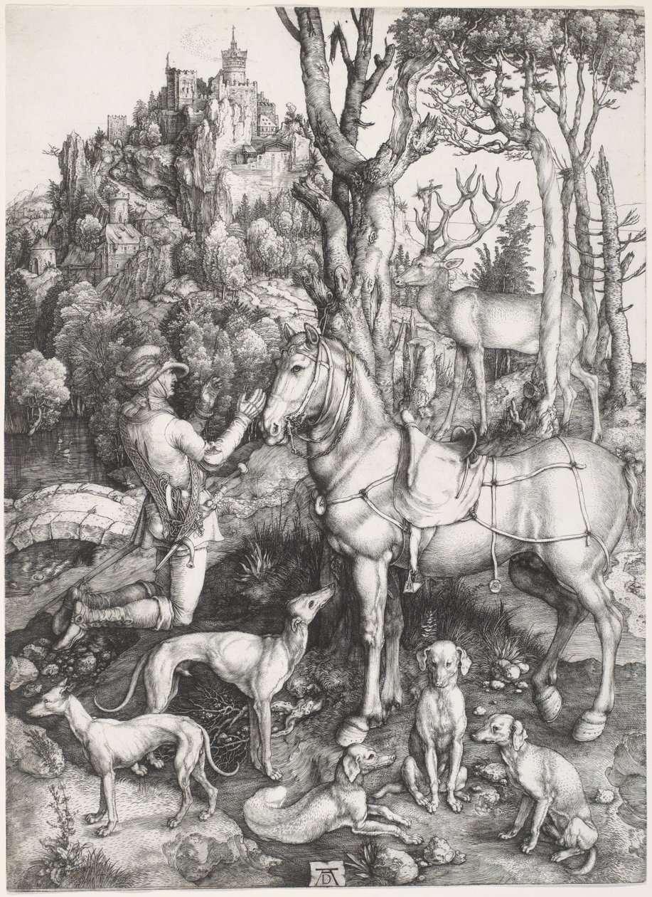Szent Eustace, c. 1500-1501 (metszet) alkotó: Albrecht Dürer