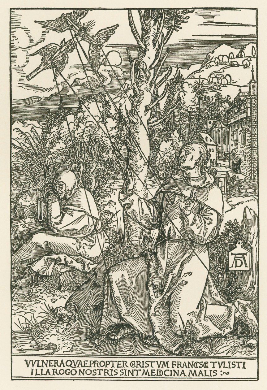 Szent Ferenc kapja a stigmákat, 1503-04 körül (fametszet) alkotó: Albrecht Dürer or Duerer