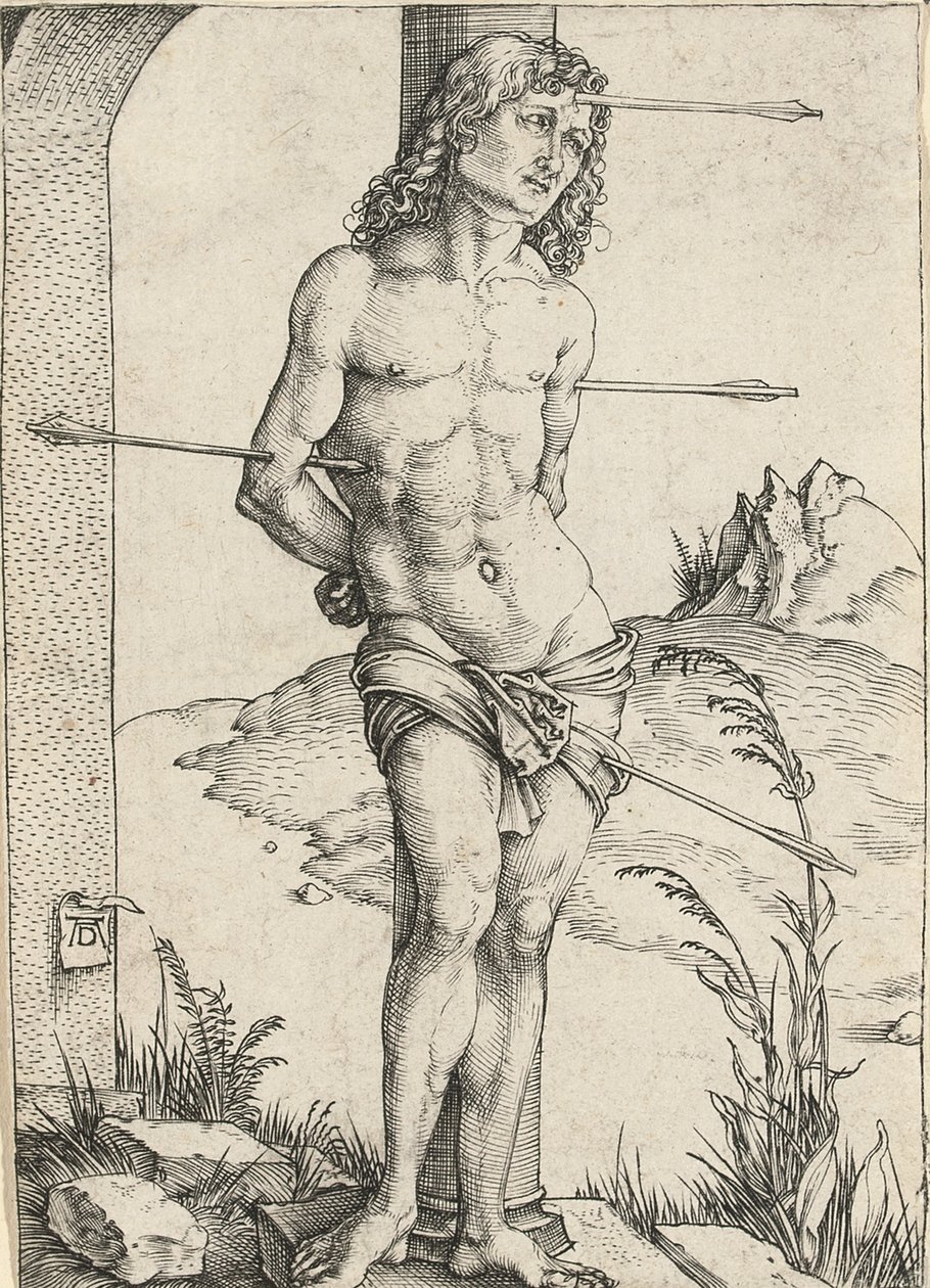 Szent Sebestyén oszlophoz kötve, 1499 körül alkotó: Albrecht Dürer