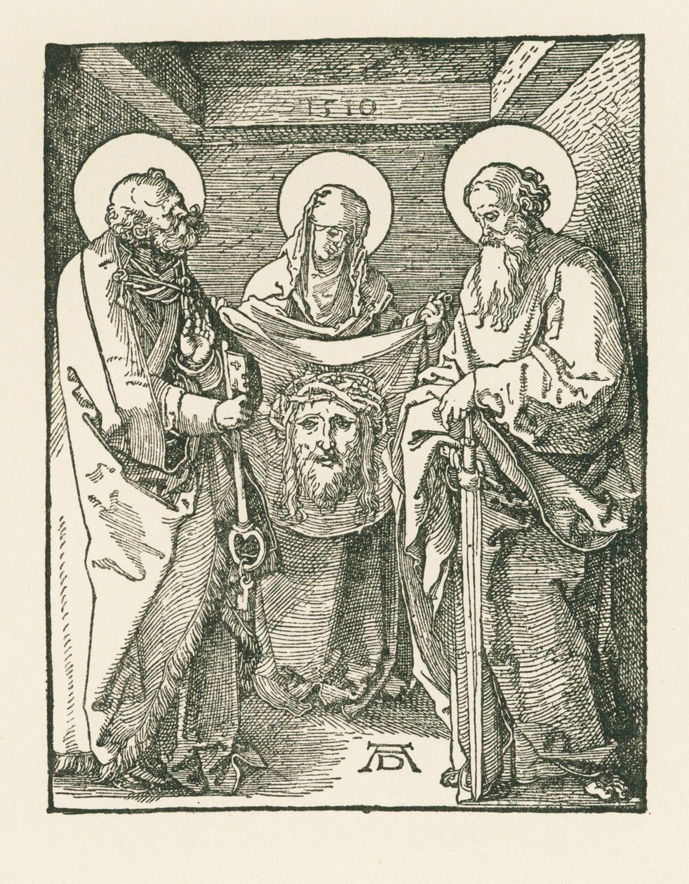Szent Veronika Szent Péter és Pál között - Szent Veronika szudáriuma alkotó: Albrecht Dürer or Duerer