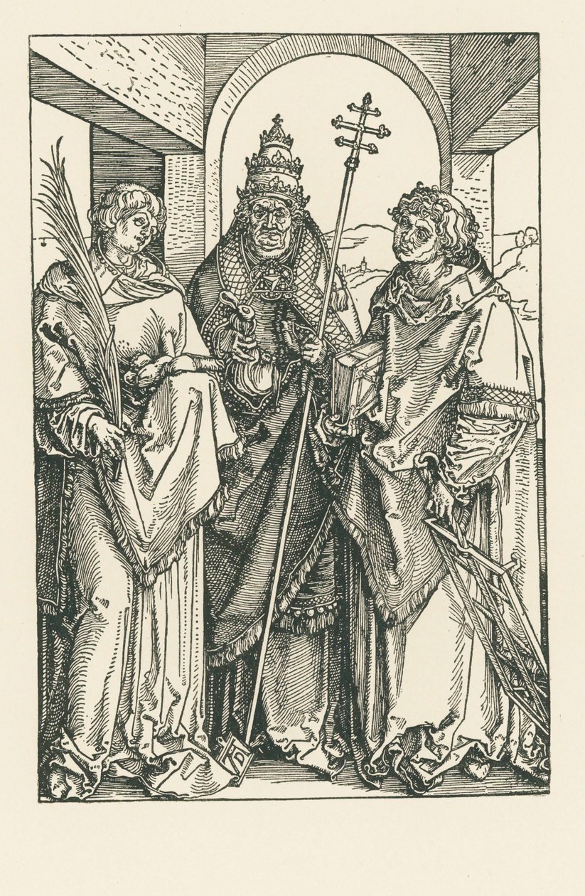 Szent István, Sixtus és Szent László, 1504-05 körül (fametszet) alkotó: Albrecht Dürer or Duerer