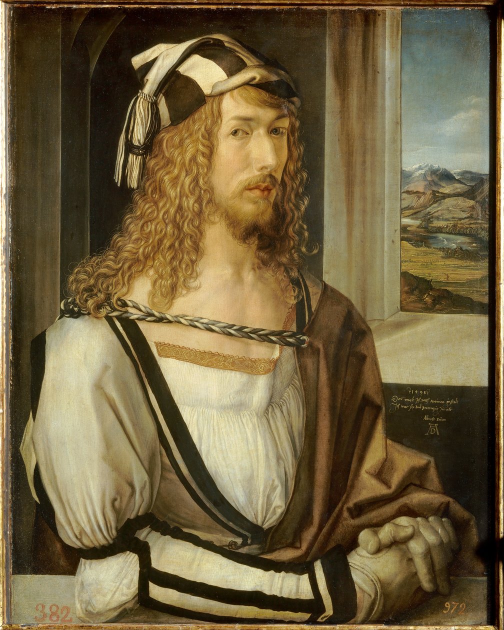 Albrecht Durer (1471-1528) önarcképfestménye 1498 V. 0,52x0,41 m. Madrid Prado Múzeum alkotó: Albrecht Dürer