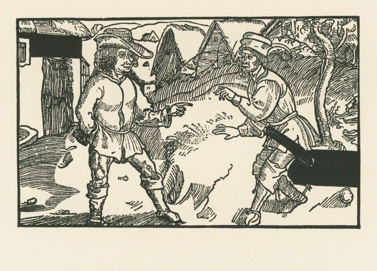 Syrus és Chremes, 1492-93 körül (fametszet) alkotó: Albrecht Dürer or Duerer