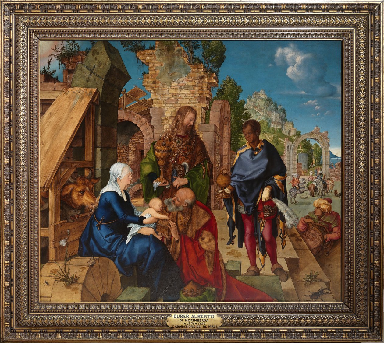 A mágusok imádása - Albrecht Durer (1471-1528). Olaj, fa alkotó: Albrecht Dürer